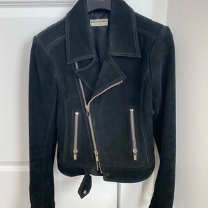 Balenciaga Genuine Suede Biker Jacket
